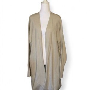 Express Open Front Longline Cardigan Sweater – Light Grey, Size L
